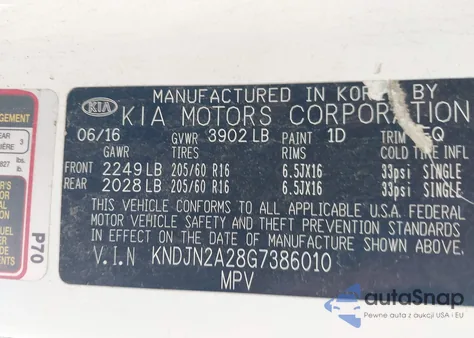 2016 Kia Soul from USA, damaged, VIN KNDJN2A28G7386010